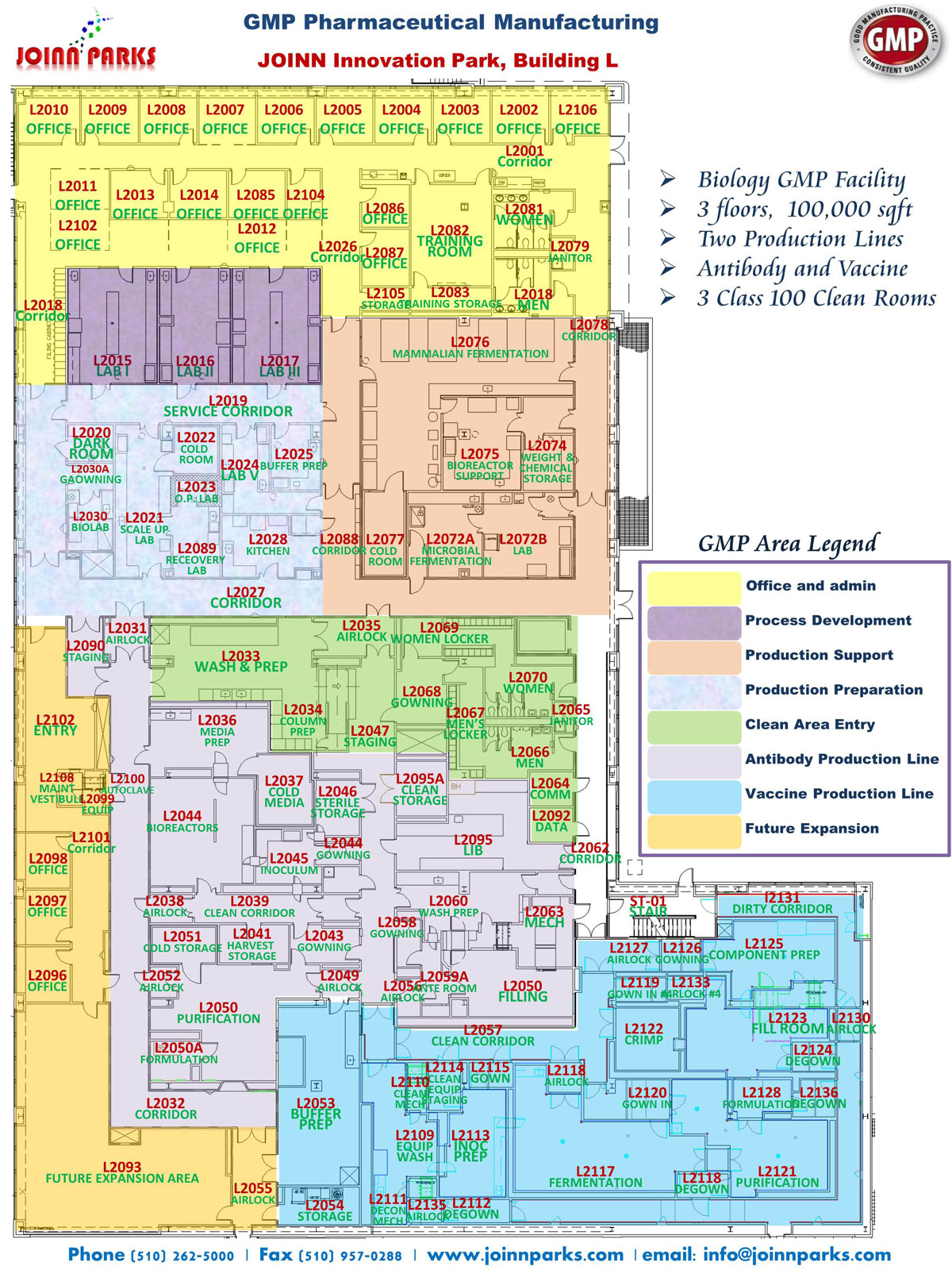 GMP Manufacturing at at JOINN Innovation Park